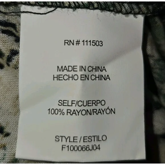 Fig & Flower Animal Print Blouse Women's XL 3/4 Sleeve Bubble Hem Anthropologie - Picture 7 of 9